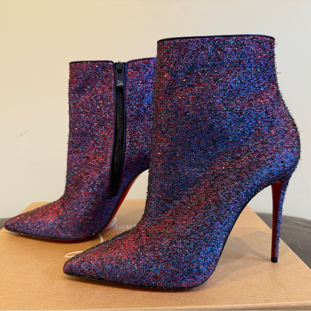 Christian Louboutin So Kate Starlight Lurex Booties, 39.5